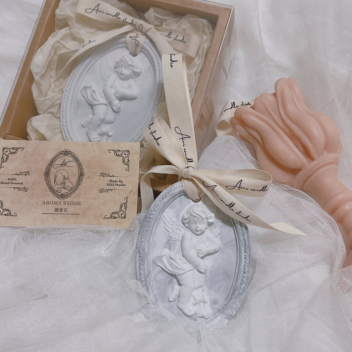 Korean bubble bear and rabbit shaped candle birthday gift Chinese Valentine's Day gift gift box couple