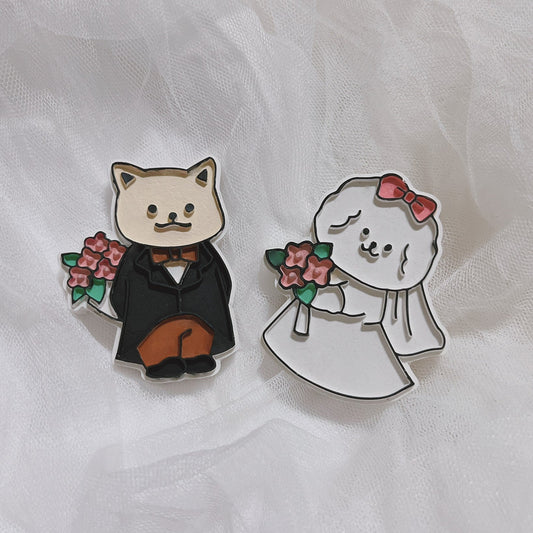 婚禮可愛寵物 擴香石 冷氣封口夾 冰箱磁鐵 掛飾