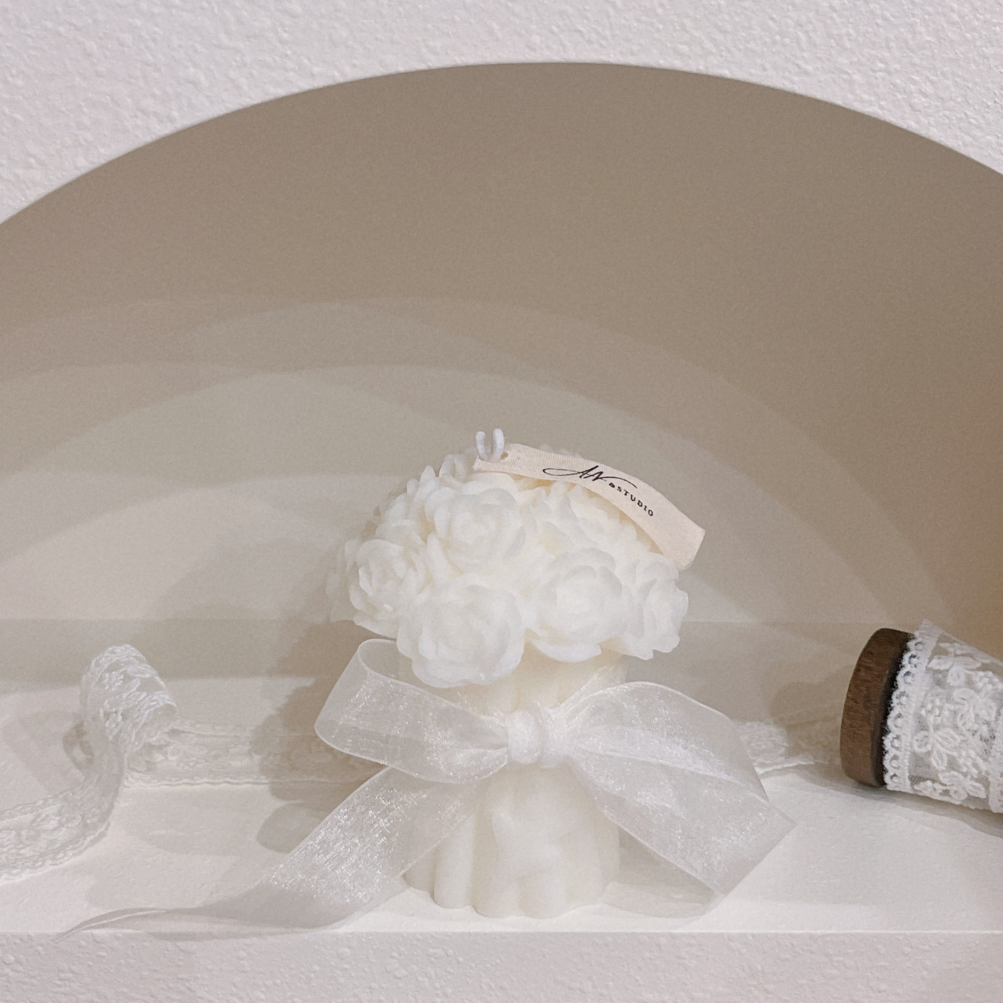 白色捧花香氛蠟燭 禮盒裝