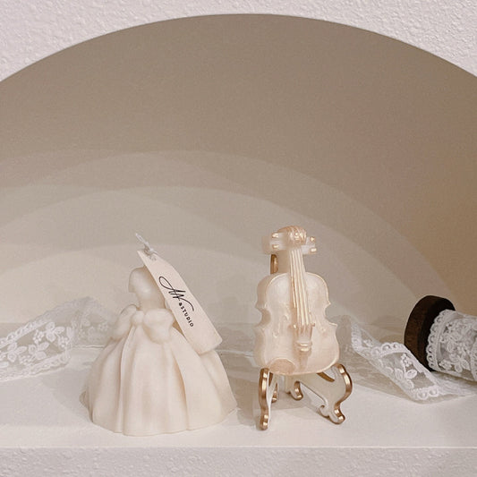 歐式宮廷 蝴蝶結婚紗 小提琴 香氛蠟燭 禮盒裝